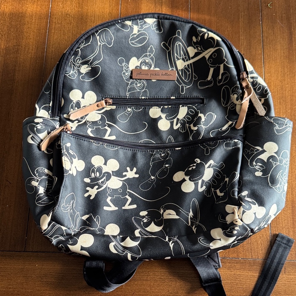 Petunia Pickle Bottom Mickey Mouse Black Backpack/ Diaper bag!